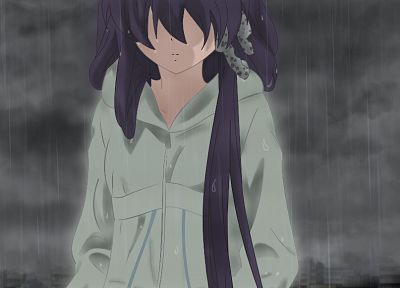 rain, Clannad, sad, depressing, Fujibayashi Kyou - random desktop wallpaper