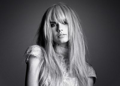 women, Taylor Swift, celebrity, monochrome - duplicate desktop wallpaper