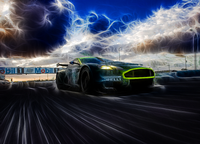 cars, artwork, drawings, Aston Martin DBRS9 - random desktop wallpaper