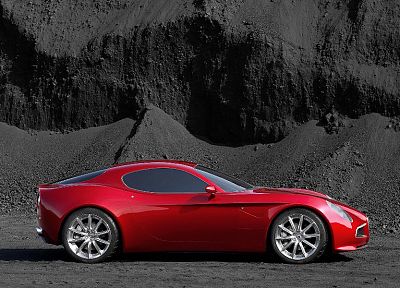 red, cars, Alfa Romeo, vehicles, Alfa Romeo 8C, Alfa Romeo 8C Competizione, side view - related desktop wallpaper