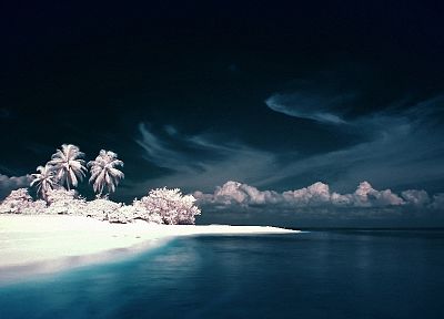 water, ocean, landscapes, nature, infrared, beaches - duplicate desktop wallpaper