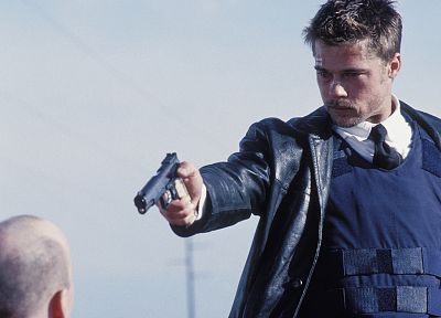 movies, men, Brad Pitt, bulletproof, screenshots, actors, Seven (movie) - random desktop wallpaper