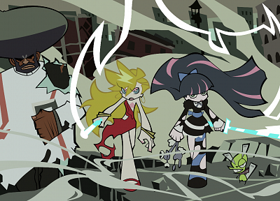 Panty and Stocking with Garterbelt, Anarchy Panty, Anarchy Stocking, striped legwear, Garterbelt (PSG) - related desktop wallpaper