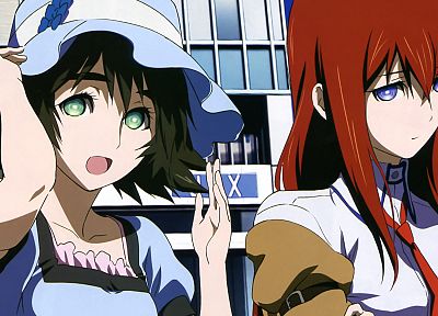 brunettes, redheads, anime, Steins;Gate, Shiina Mayuri, Makise Kurisu, anime girls - duplicate desktop wallpaper