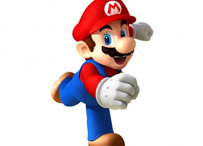 Mario, simple background - desktop wallpaper