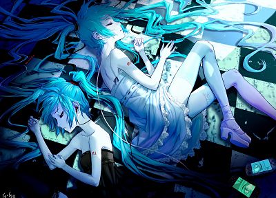 Vocaloid, Hatsune Miku, anime girls, multiple persona, G Scream - random desktop wallpaper