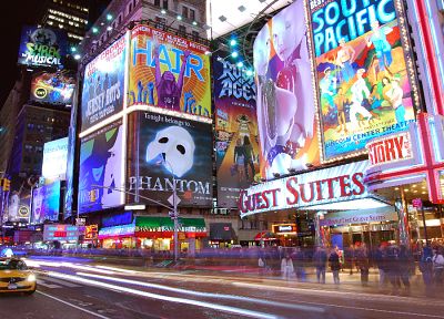 cityscapes, streets, buildings, traffic, New York City, Manhattan, Times Square - desktop wallpaper