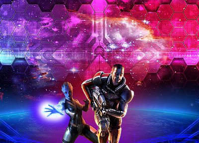 Mass Effect, Asari, BioWare, Commander Shepard - duplicate desktop wallpaper