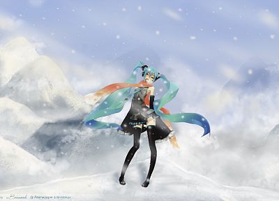 Vocaloid, Hatsune Miku, Redjuice, detached sleeves - desktop wallpaper