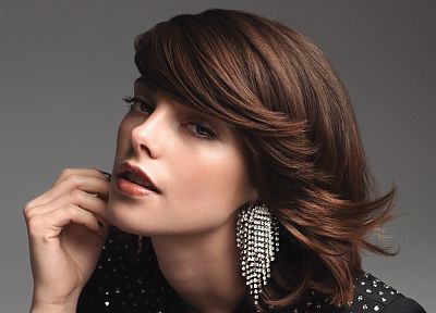 brunettes, women, Ashley Greene, earrings, faces - desktop wallpaper