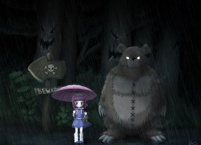 forests, League of Legends, Totoro, Tibbers, Annie the Dark Child - duplicate desktop wallpaper