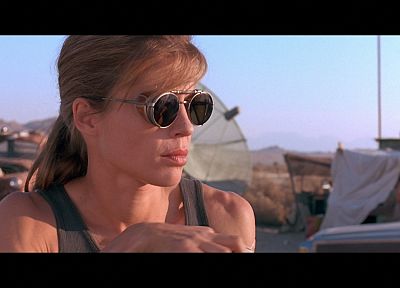 Terminator, screenshots, Linda Hamilton - duplicate desktop wallpaper