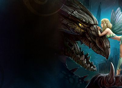 dragons, fairies, fantasy art, artwork - related desktop wallpaper