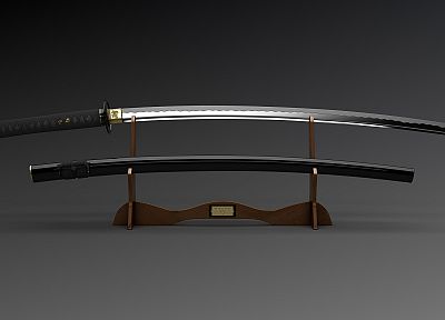 katana, blade, 3D modeling, swords - related desktop wallpaper