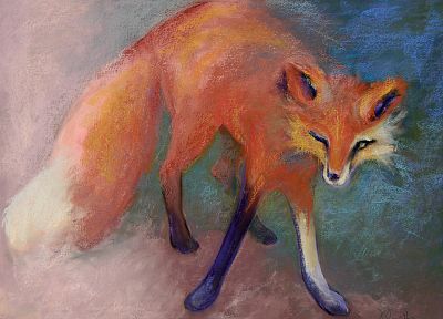 paintings, foxes - random desktop wallpaper