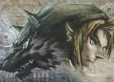 Link, The Legend of Zelda, artwork, The Legend of Zelda: Twilight Princess, wolves - random desktop wallpaper