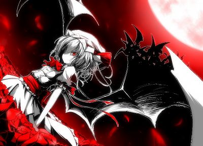 Touhou, wings, vampires, Remilia Scarlet - random desktop wallpaper