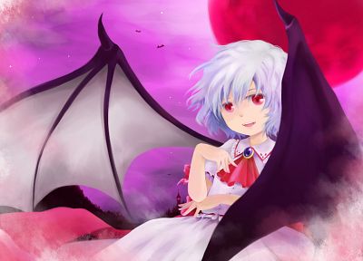 Touhou, vampires, Remilia Scarlet - random desktop wallpaper