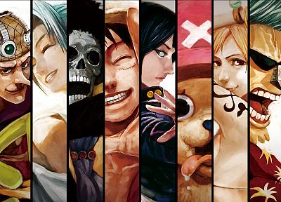 One Piece (anime), Nico Robin, Roronoa Zoro, Franky (One Piece), Tony Tony Chopper, Brook (One Piece), Monkey D Luffy, Nami (One Piece), Usopp, Sanji (One Piece) - random desktop wallpaper