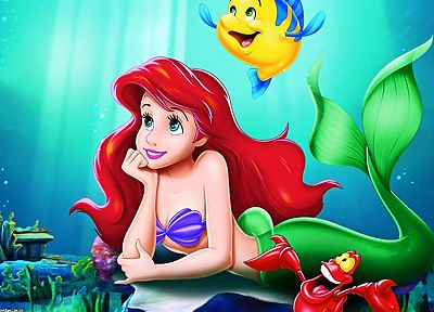 redheads, The Little Mermaid, mermaids, Ariel (Mermaid) - duplicate desktop wallpaper