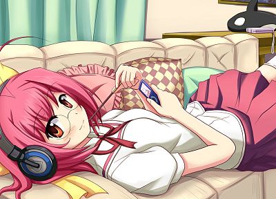 headphones, school uniforms, The World God Only Knows, meganekko, Nakagawa Kanon, anime girls - random desktop wallpaper