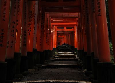 Japan, shrine, pathway, Japanese architecture, Fushimi Inari Shrine - desktop wallpaper