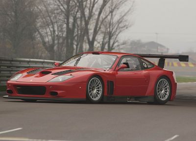 red, cars, Ferrari, vehicles, supercars, track, Ferrari 550 GT, front angle view - related desktop wallpaper