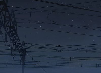 Makoto Shinkai, power lines, 5 Centimeters Per Second - duplicate desktop wallpaper