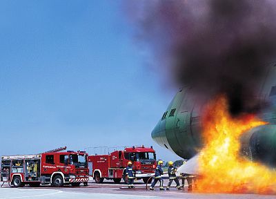 firefighter, Scania, farm - desktop wallpaper