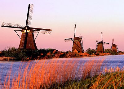landscapes, windmills - duplicate desktop wallpaper