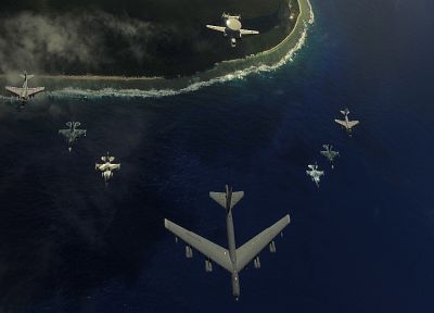 aircraft, B-52 Stratofortress, F-16 Fighting Falcon, EA-6B Prowler - duplicate desktop wallpaper