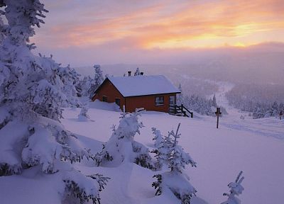 landscapes, nature, winter, snow, dawn - random desktop wallpaper