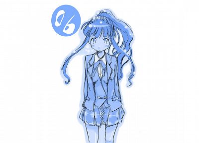 Mahou Sensei Negima, school uniforms, simple background, Ookouchi Akira - desktop wallpaper
