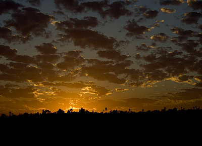 sunset, clouds, landscapes, silhouettes, Windows Vista, skyscapes - related desktop wallpaper