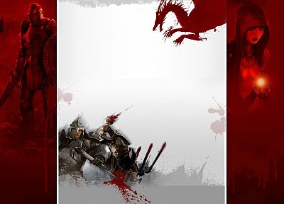 Morrigan, video games, red, Dragon Age, origins - desktop wallpaper