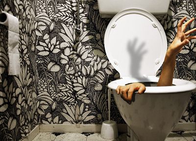 hands, drowning, toilet paper, arms raised - random desktop wallpaper