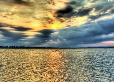 sunset, clouds, sea - random desktop wallpaper