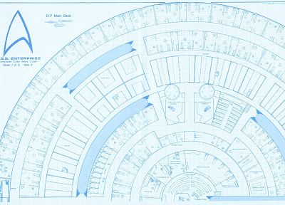 Star Trek, blueprints, spaceships, vehicles, USS Enterprise, Star Trek logos, Star Trek schematics - random desktop wallpaper