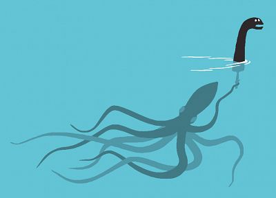 funny, squid, parody, Loch Ness Monster - desktop wallpaper