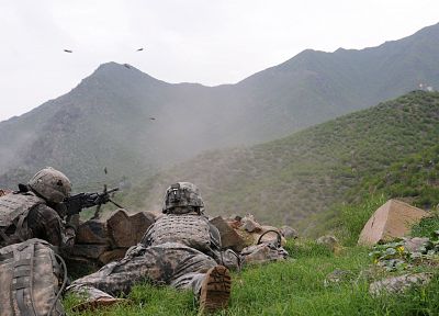 soldiers, machine gun, military, US Army, Tracer Bullet, shooting, Mk 48, 7.62x51mm NATO - desktop wallpaper