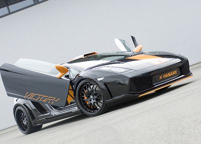cars, tuning, open doors, low-angle shot, Lamborghini Gallardo LP560-4, Hamann Victory - related desktop wallpaper