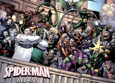 black, comics, Venom, Spider-Man, lizards, Sandman, rhinoceros, Marvel Comics, Doctor Octopus, Green Goblin, Vulture - related desktop wallpaper