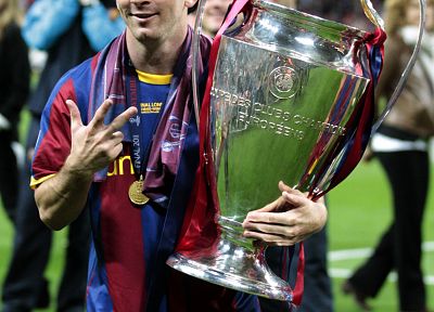 Lionel Messi, champions, FC Barcelona, Wembley, Champions League cup - related desktop wallpaper