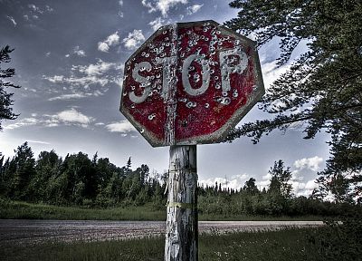 nature, bullet holes, stop signs, sign, sign board - duplicate desktop wallpaper