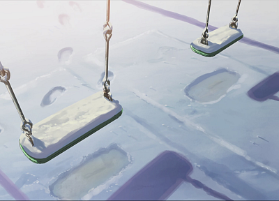 swings, 5 Centimeters Per Second, artwork, anime - desktop wallpaper