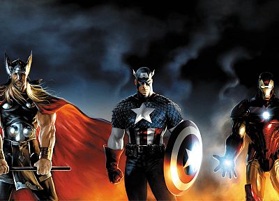 Iron Man, Thor, Captain America, Marvel Comics - random desktop wallpaper