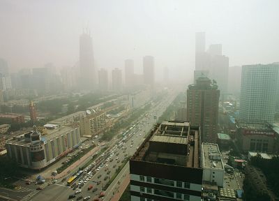 cityscapes, fog, buildings - random desktop wallpaper