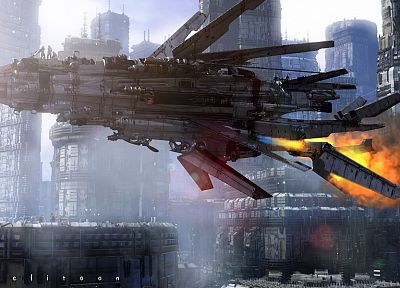 futuristic, spaceships, vehicles - desktop wallpaper