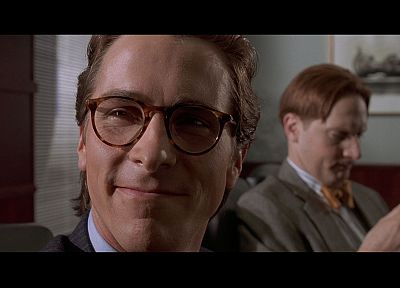 American Psycho, glasses, Christian Bale, screenshots, Patrick Bateman, men with glasses - duplicate desktop wallpaper