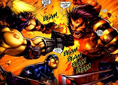 Captain America, Wolverine, Marvel Comics - random desktop wallpaper
